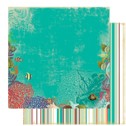 Websters Pages - Seaside Retreat Collection - 12 x 12 Double Sided Paper - Underwater Oasis, CLEARANCE