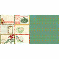 Websters Pages - A Botanical Christmas Collection - 12 x 12 Double Sided Paper - Postcards to Santa