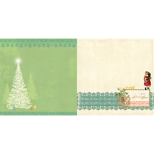 Websters Pages - A Botanical Christmas Collection - 12 x 12 Double Sided Paper - Oh Christmas Tree