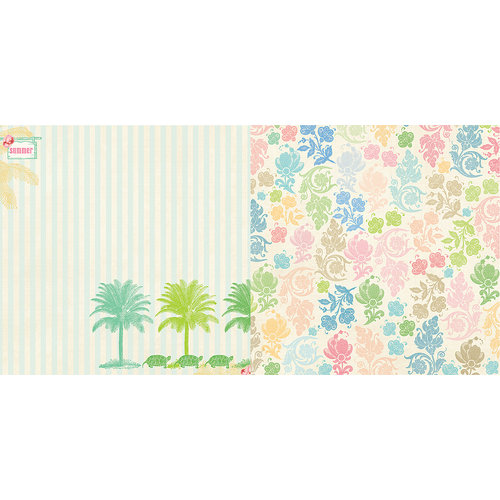 Websters Pages - The Palm Beach Collection - 12 x 12 Double Sided Paper - Turtle Cove