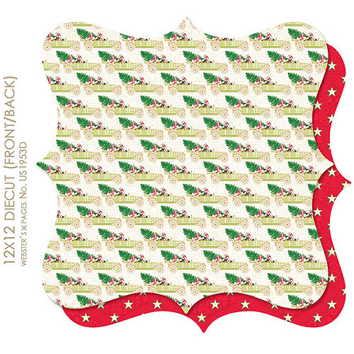 Websters Pages - Royal Christmas Collection - 12 x 12 Die Cut Paper - Royal Christmas