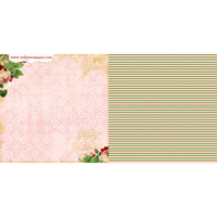Websters Pages - A Christmas Story Collection - 12 x 12 Double Sided Paper - Holly Berry Roses