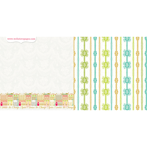 Websters Pages - Postcards from Paris II Collection - 12 x 12 Double Sided Paper - Avenue de Champs