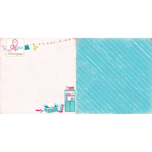 Websters Pages - Sweet Routine Collection - 12 x 12 Double Sided Paper - Laundry Day