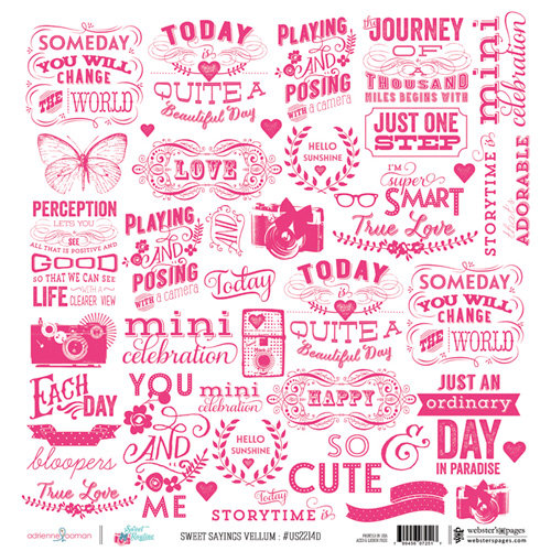 Websters Pages - Sweet Routine Collection - 12 x 12 Vellum - Sweet Sayings