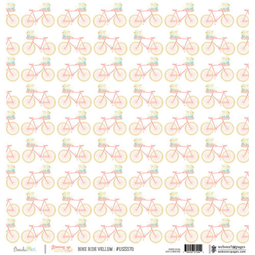 Websters Pages - Growing Up Girl Collection - 12 x 12 Vellum - Bike Ride