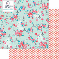Websters Pages - Ocean Melody Collection - 12 x 12 Double Sided Paper - Anchors Away