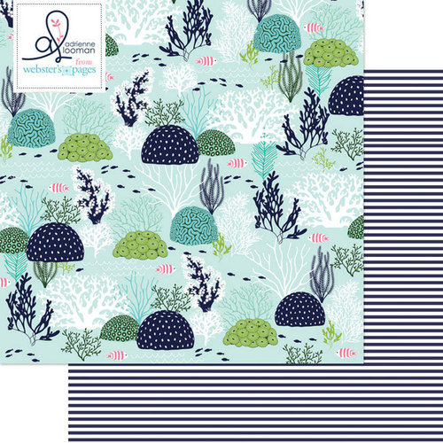 Websters Pages - Ocean Melody Collection - 12 x 12 Double Sided Paper - Deep Blue