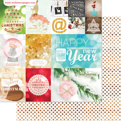 Websters Pages - All That Glitters Collection - Christmas - 12 x 12 Double Sided Paper - Holiday Cheer
