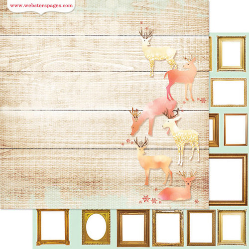 Websters Pages - All That Glitters Collection - Christmas - 12 x 12 Double Sided Paper - Deer Ones