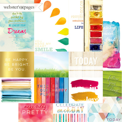 Websters Pages - Dream in Color Collection - 12 x 12 Double Sided Paper - Storyteller Card Sheet II