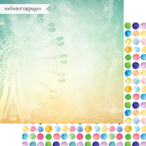 Websters Pages - Dream in Color Collection - 12 x 12 Double Sided Paper - Happy Thoughts
