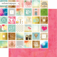 Websters Pages - Dream in Color Collection - 12 x 12 Double Sided Paper - What A Day