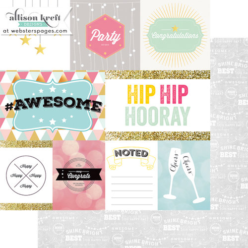 Websters Pages - Happy Collection - 12 x 12 Double Sided Paper - HipHipHooray
