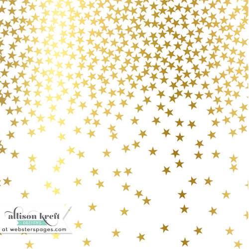 Websters Pages - Happy Collection - 12 x 12 Vellum - Gold Stars