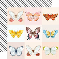 Websters Pages - Love is in the Air Collection - 12 x 12 Double Sided Paper - Butterfly