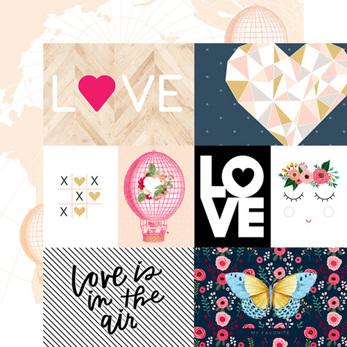 Websters Pages - Love is in the Air Collection - 12 x 12 Double Sided Paper - Love is in the Air