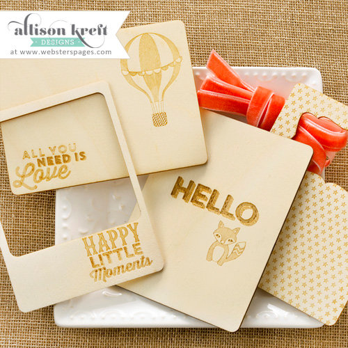 Websters Pages - Hello World Collection - 3 x 4 Wood Veneer Cards