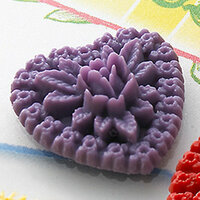 Websters Pages - Whimsies - Resin Embellishments Pieces - Hearts - Purple