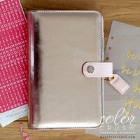 Websters Pages - Color Crush Collection - Personal Planner Binder - Platinum Rose