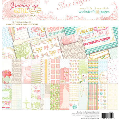 Websters Pages - Growing Up Girl Collection - 12 x 12 Collection Pack