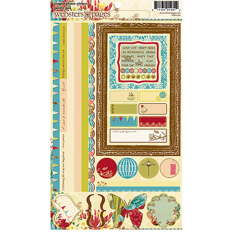Websters Pages - Garden Gala Collection - Cardstock Stickers - Image and Phrase, CLEARANCE
