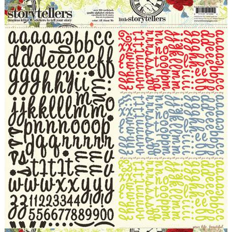 Websters Pages - All About Me Collection - Storytellers - 12 x 12 Alphabet Cardstock Stickers