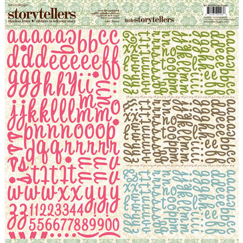 Websters Pages - Everyday Poetry Collection - Storytellers - 12 x 12 Alphabet Cardstock Stickers
