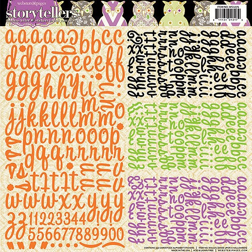 Websters Pages - Once Upon a Halloween Collection - Storytellers - 12 x 12 Alphabet Cardstock Stickers