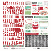 Websters Pages - Its Christmas Collection - 12 x 12 Cardstock Stickers - Alphabets and Tags