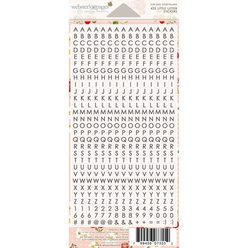 Websters Pages - Strawberry Fields Collection - Cardstock Stickers - Little Letter - White