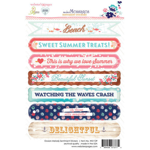 Websters Pages - Ocean Melody Collection - Cardstock Stickers - Sentiment