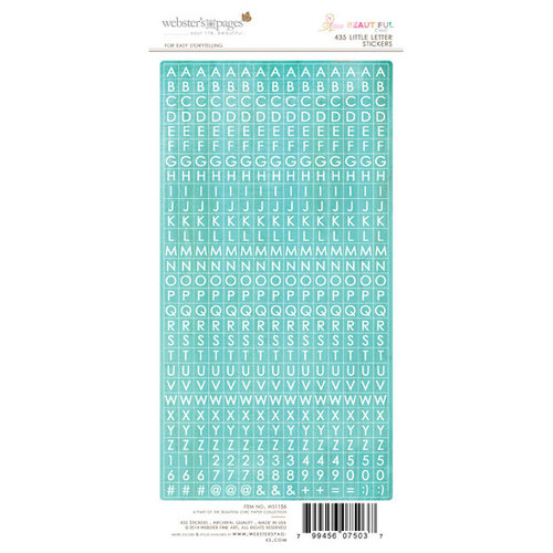 Websters Pages - Beautiful Chic Collection - Cardstock Stickers - Little Letters - Turquoise