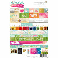 Websters Pages - Dream in Color Collection - Cardstock Stickers - Words
