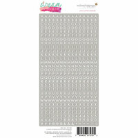 Websters Pages - Dream in Color Collection - Cardstock Stickers - Little Letters - Grey