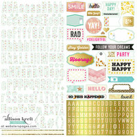 Websters Pages - Happy Collection - 12 x 12 Cardstock Stickers - Alphabet and Shape