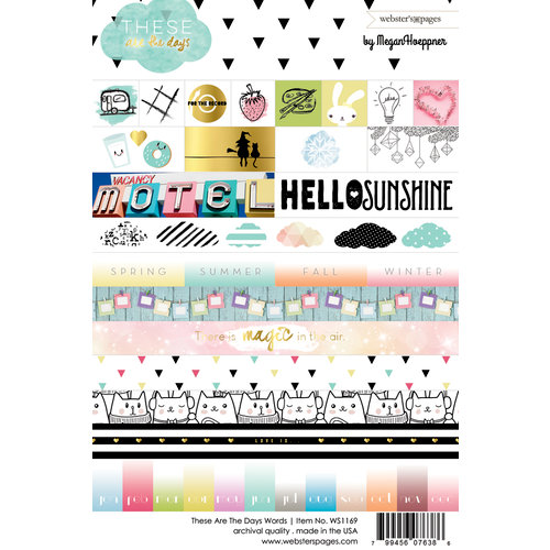 Websters Pages - These Are The Days Collection - Cardstock Stickers - Words