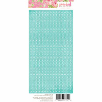Websters Pages - Painted Passport Collection - Cardstock Stickers - Alphabet - Aqua