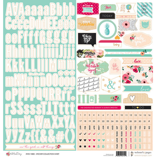 Websters Pages - A New Day Collection - 12 x 12 Cardstock Stickers