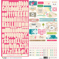 Websters Pages - My Happy Place Collection - 12 x 12 Cardstock Stickers