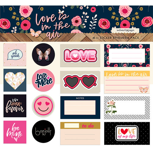 Websters Pages - Love is in the Air Collection - Sticker Ephemera Pack