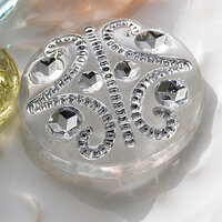 Websters Pages - Sparklers - Non Adhesive Designer Buttons - Vintage 7 - Clear