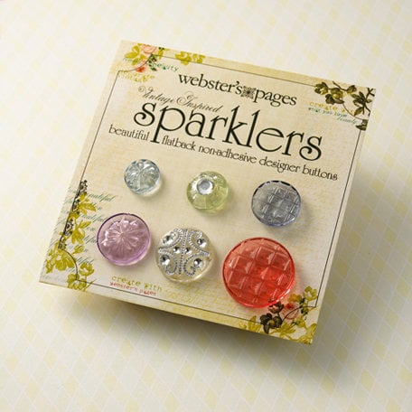 Websters Pages - Sparklers - Non Adhesive Designer Buttons - Vintage 2 - Variety