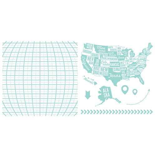 We R Memory Keepers - Letterpress Plates - Map