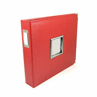 We R Memory Keepers - Classic Leather - 12 x 12 - Three Ring Albums with Window - Real Red