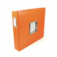 We R Memory Keepers - Classic Leather - 12 x 12 - Three Ring Albums with Window - Orange Soda