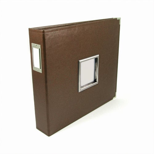 We R Memory Keepers - Classic Leather - 12 x 12 - Three Ring Albums with Window - Dark Chocolate