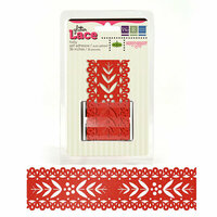 We R Memory Keepers - Merry and Bright Collection - Christmas - Self Adhesive Glitter Lace - Holly, CLEARANCE