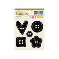 We R Memory Keepers - Twirl Collection - Clear Acrylic Stamps - Buttons, BRAND NEW