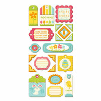 We R Memory Keepers - Hippity Hoppity Collection - Easter - Self Adhesive Layered Chipboard with Glitter - Tags, CLEARANCE